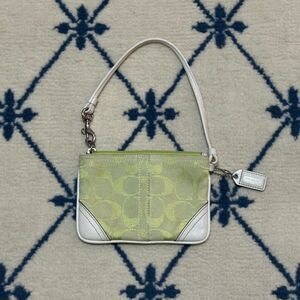 Coach Y2K Signature Jacquard Wristlet 2005 - Lime Green